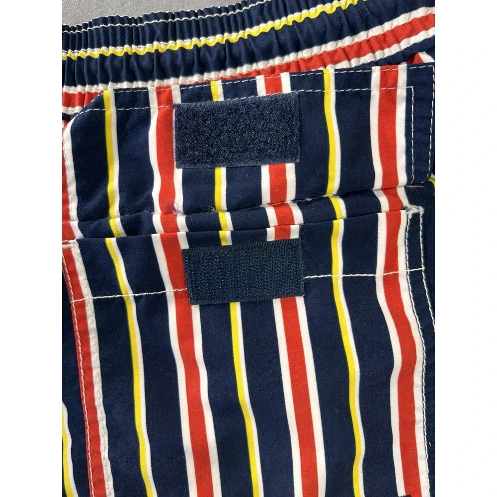 Polo Ralph Lauren Men's Medium‎ Striped Swim Shorts Green Polo Pony Beach Pool